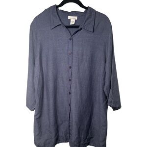 AVENUE Size 22/24 Jean Blue Linen Tunic